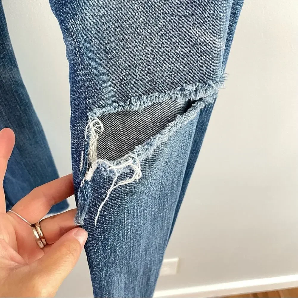 Madewell Womens 9" High-Rise Skinny Crop Jean Bruce Wash Medium Denim Distressed - Picture 7 of 11